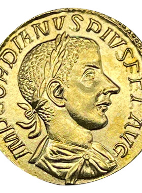 古罗马皇帝金币项链健康女神镀金