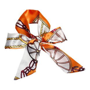 丝巾绑包手柄包上绑带发带高级感小长条绑缠包字母加长装饰印花