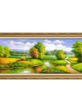 纯手绘欧式田园丰收风景油画