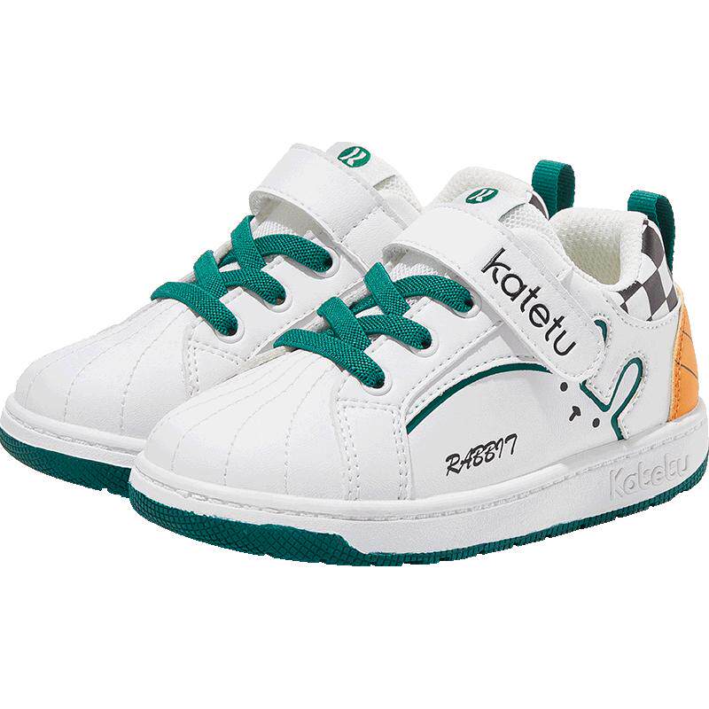 卡特兔儿童学步男童小白鞋春季新款低帮女童小童板鞋宝宝鞋子童鞋