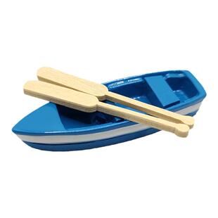 迷你小船和船桨 小渔船 树脂材料 手办玩偶模型 微缩鱼缸场景装饰