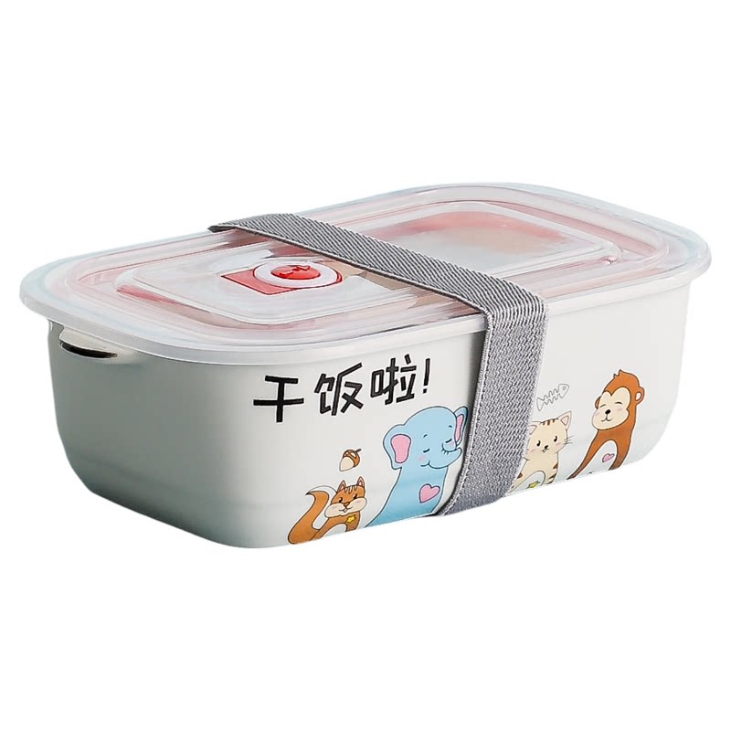 陶瓷密封分格微波炉碗便当保鲜盒