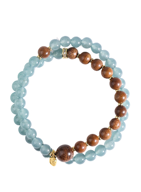 敦煌研究院吉色沉香木双圈手串