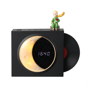 蓝牙音箱时钟黑胶唱片音响夜灯小王子生日礼物男生摆件高级情人节