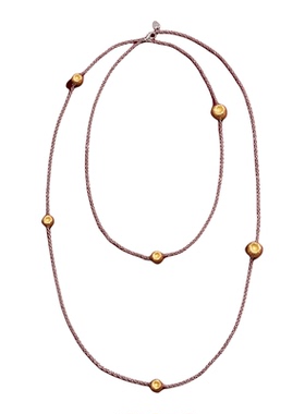 Wens花火烟花拉丝圆球项链高级秋冬毛衣链可叠戴女生日礼物