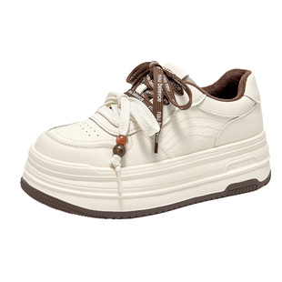 戈美其2025新款加绒厚底小白鞋女百搭运动休闲板鞋增高松糕鞋女鞋