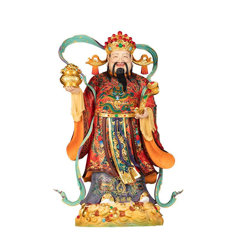 福禄寿三星神像全铜彩绘摆件