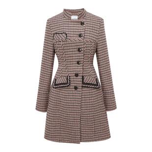 LULUALWAYS我爱露露新款时髦洋气英伦风中长款毛呢大衣