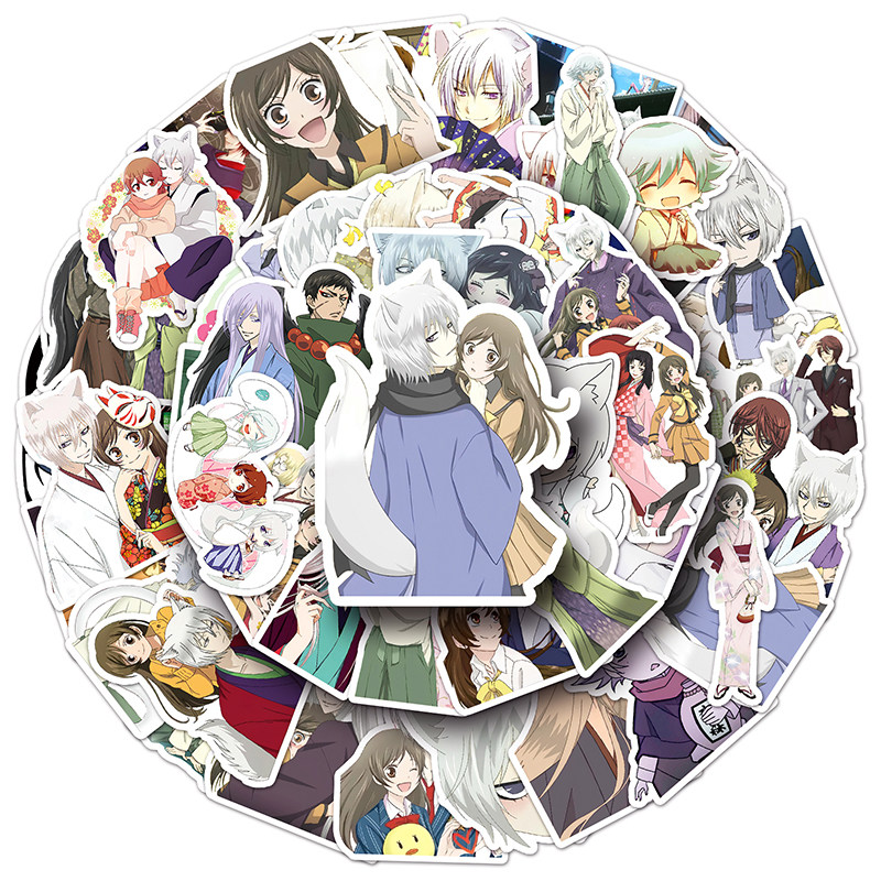 100张元气少女缘结神贴纸漫画人物彩绘Q版图案充电宝冰箱防水贴纸