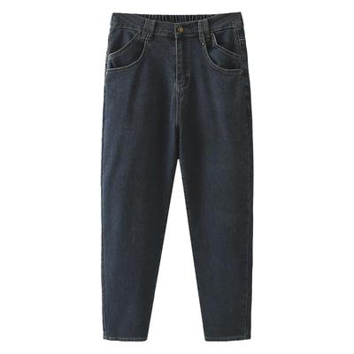 2024秋冬大码毛巾底加厚牛仔裤女