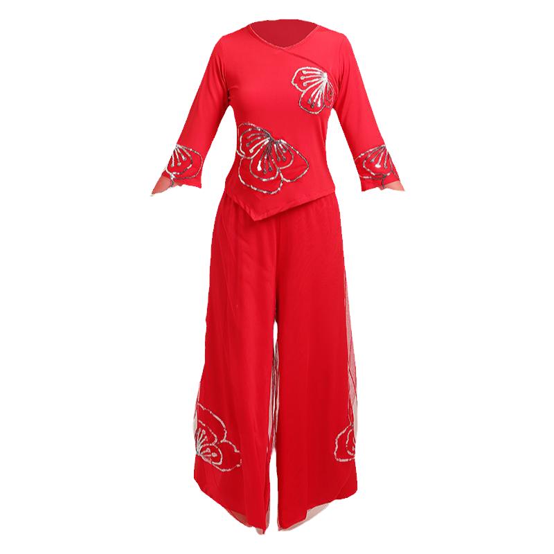 秧歌服装新款套装女民族风中老年跳舞衣服广场舞服扇子舞蹈演出服
