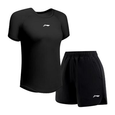 李宁速干运动套装女夏季跑步休闲