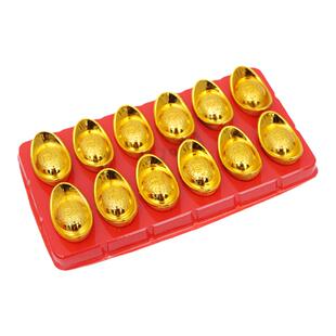 迷你金元宝开业装饰品小号盒装金元宝供财神招财聚财摆件多款可选