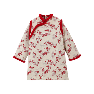 布丁哈鲁冬装女童童装套装2026秋冬季新款儿童国风拜年服外套