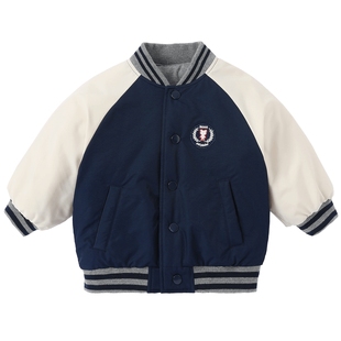 儿童棉服宝宝棒球服冬装夹棉2026新款小棉袄加厚棉衣男童外套冬季