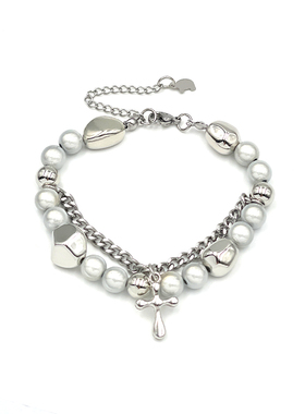 创意水滴手链女ins反光珍珠