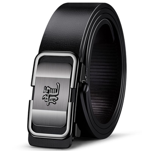 保罗正品皮带男士真皮牛皮自动扣腰带结实耐用潮流休闲内穿新款