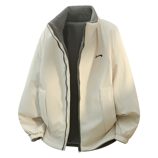 贵人鸟双面穿棉服男款2025年冬季羊羔绒棉衣男士外套情侣保暖棉袄