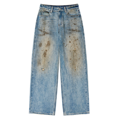 VIAPITTI牛仔裤重工做旧抹脏