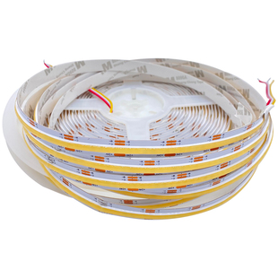 led低压12v双色温cob灯带24v三色变光高亮智能调光调色自粘软灯条