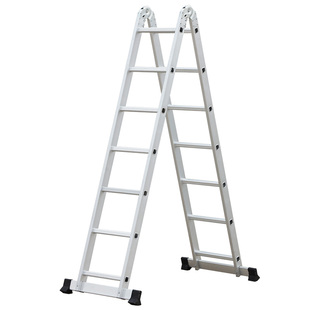 铝合金两用梯子冲压人字梯家用工程梯阁楼双人梯伸缩单直折叠梯子