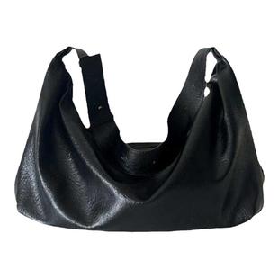 YUEN韩系ins复古软皮大容量饺子包高级感休闲单肩斜挎托特包男女