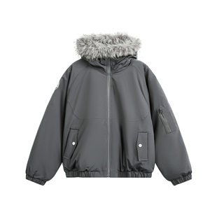 悟空有货冬季潮牌毛领加厚派克服棉衣男美式复古保暖百搭棉服外套