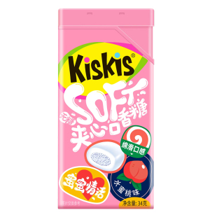 KisKis酷滋无糖口香糖0脂木糖醇薄荷柠檬网红表白情话抽纸香口胶