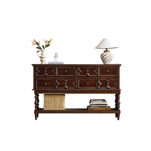 蒙杰西美式复古全实木玄关柜餐厅客厅过道柜隔断柜屏风靠墙置物台