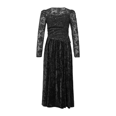 黑色方领连衣裙女内搭收腰气质