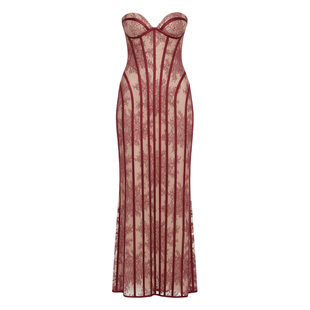性感蕾丝抹胸包臀连衣裙女 Sexy lace strapless dress for women