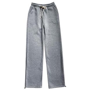 高个子165+加长加绒卫裤宽松加长加厚显瘦直筒裤休闲裤女大码长裤