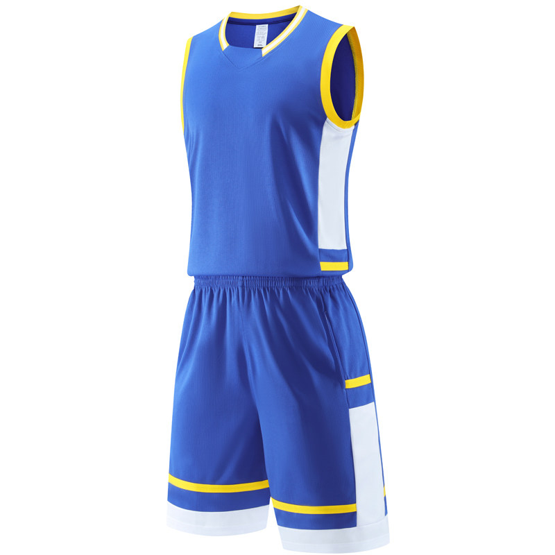 成人儿童篮球服套装球衣夏季背心比赛训练队服定制印字 606彩蓝