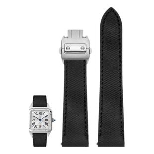 适配卡地亚山度士表带快拆新款卡地亚桑托斯W2SA0007中号尼龙表带