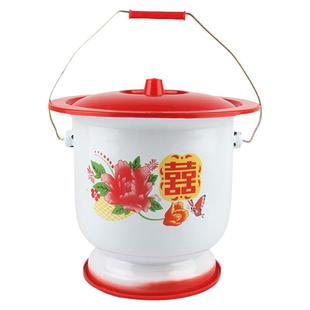 特大号防滑加厚搪瓷高脚痰盂带提手老人痰盂罐儿童孕妇座便器家用