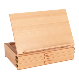 桌面画架画板美术生专用画画全套工具折叠多功能收纳绘画油画素描丙烯工具套装儿童木质便携式手提抽屉油画箱