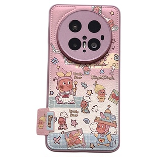 戒酒的李白｜ins粉白渐变魔法师星星人精孔皮质适用华为mate70pro+手机壳Pura80小众Pura70卡通mate60可爱秋