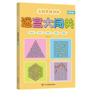全脑思维训练游戏迷宫大闯关挑战初级中级高级篇幼儿园小中大班启蒙益智书趣味闯关入门左右脑思维逻辑训练开发智力思维专注力训练