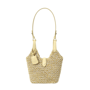 南风Chio2nd 云栖听风托特包包女秋冬鹅黄色编织包手提单肩斜挎包