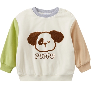 歌瑞家童装男童夹棉卫衣冬季新款男孩加棉加厚卫衣上衣百搭乐友