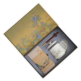 羊脂玉瓷茶杯个人专用水杯带盖白陶瓷马克杯会议办公杯子LOGO定制