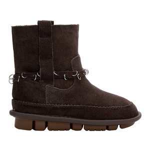厚底马丁靴新款冬季加绒加厚短筒学生棉鞋磨砂皮女士时尚雪地靴子