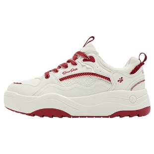 乔丹女鞋红色马年本命年运动鞋板鞋厚底增高冬季新款学生休闲鞋女