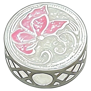 S925纯银国潮烧蓝蝴蝶隔珠配件珐琅彩散珠手工DIY串珠手链银饰