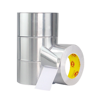 无衬纸铝箔胶带保温棉隔热防晒耐高温自粘无衬锡箔纸屏蔽强弱电铝厨房水管管道密封抗老化加厚自粘防水补漏胶