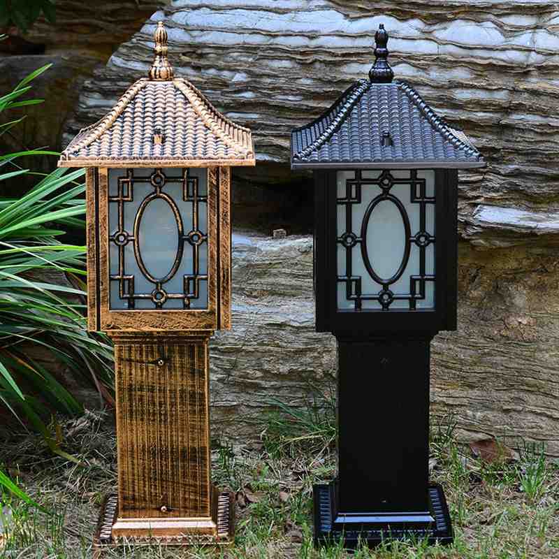 新中式草坪灯太阳能落地灯户外景观灯防水地灯花园公园复古庭院灯