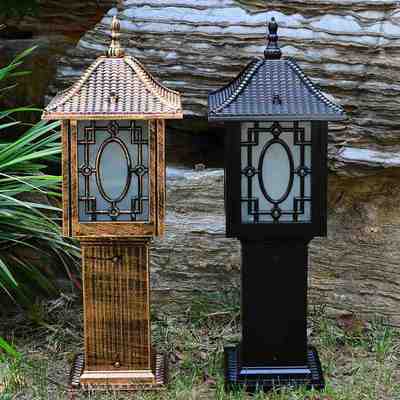 新中式草坪灯太阳能落地灯户外景观灯防水地灯花园公园复古庭院灯