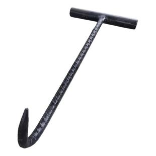 井盖钩子起下水道盖勾T型开窨井盖钩拉货拉框钩钢筋螺纹锻打