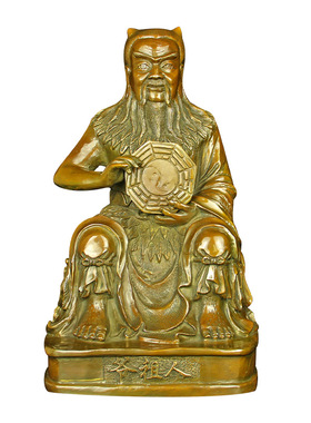 大号神像家居伏羲人祖爷摆件黄铜