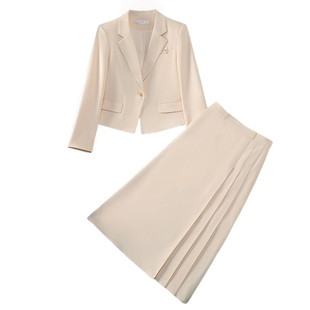 灰色西装外套女秋冬春新款2025小个子面试套装教资职业正装工作服